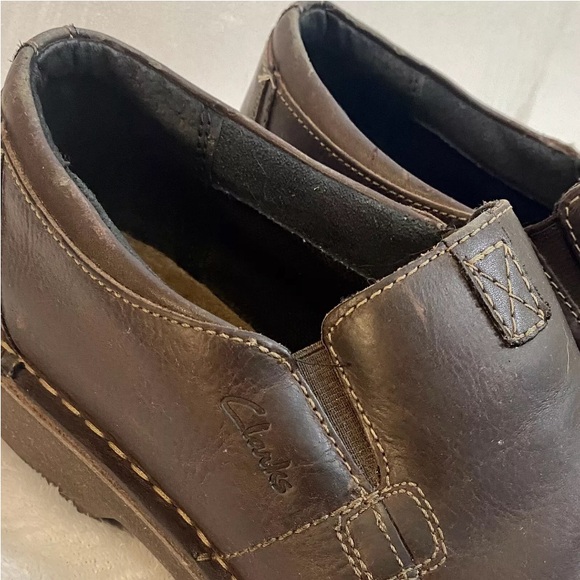 Clarks Men's Doby Double Gore Slip-On Loafer Dark Brown Size 10M - Picture 10 of 16